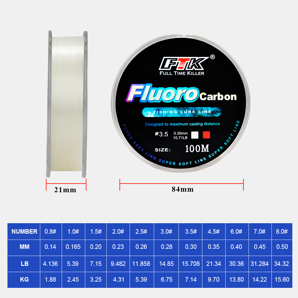 FTK 100m 4.13-34.32LB Fluoroca - Fluorocarbon Line recensione e prezzo
