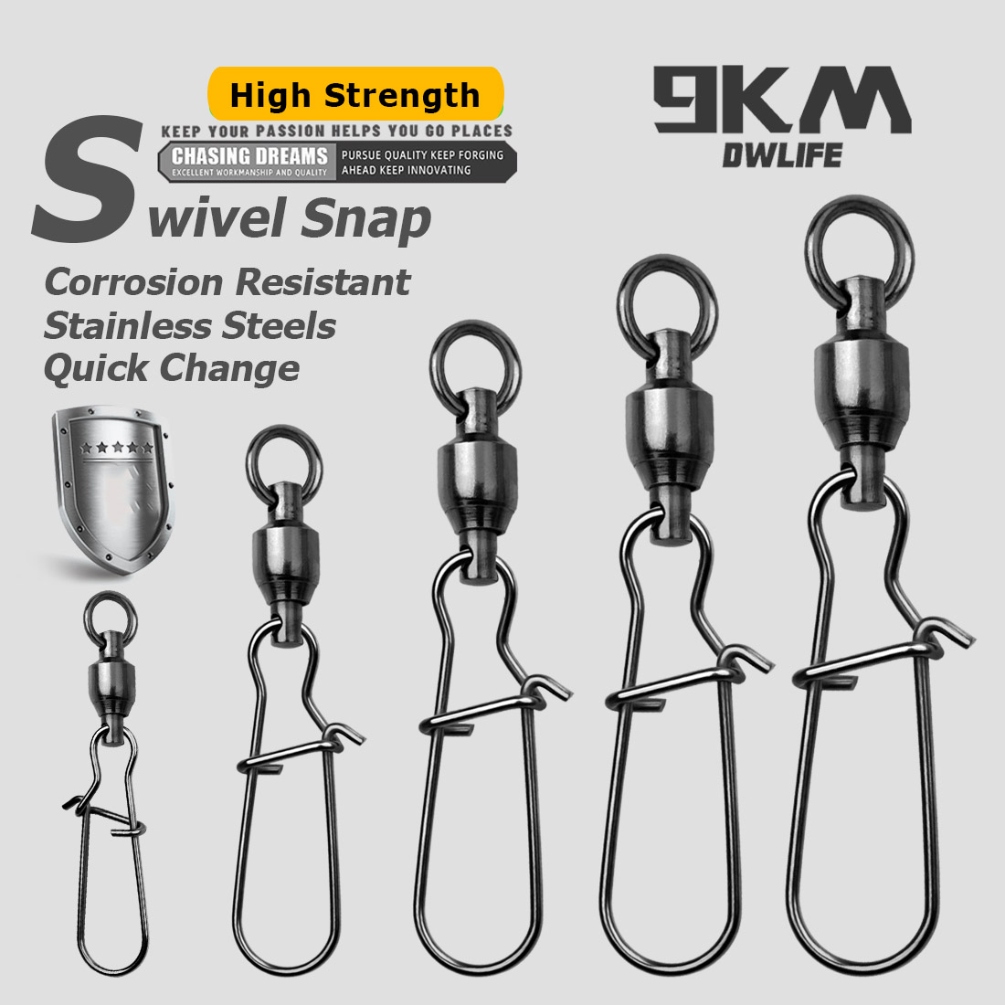 9KM 10PCS Ball Bearing Swivel  - Monofilament Line recensione e prezzo