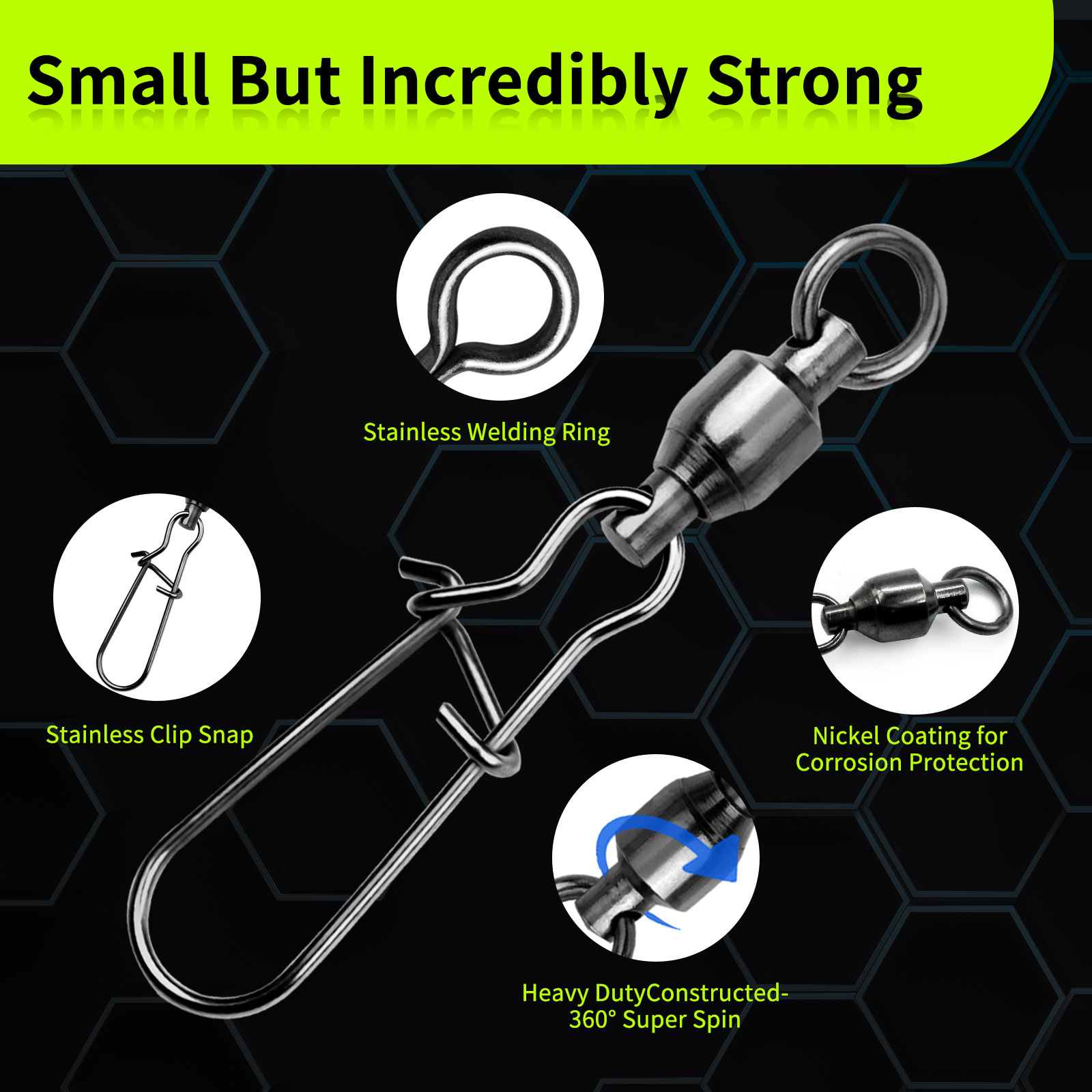 9KM 10PCS Ball Bearing Swivel  - Monofilament Line recensione e prezzo