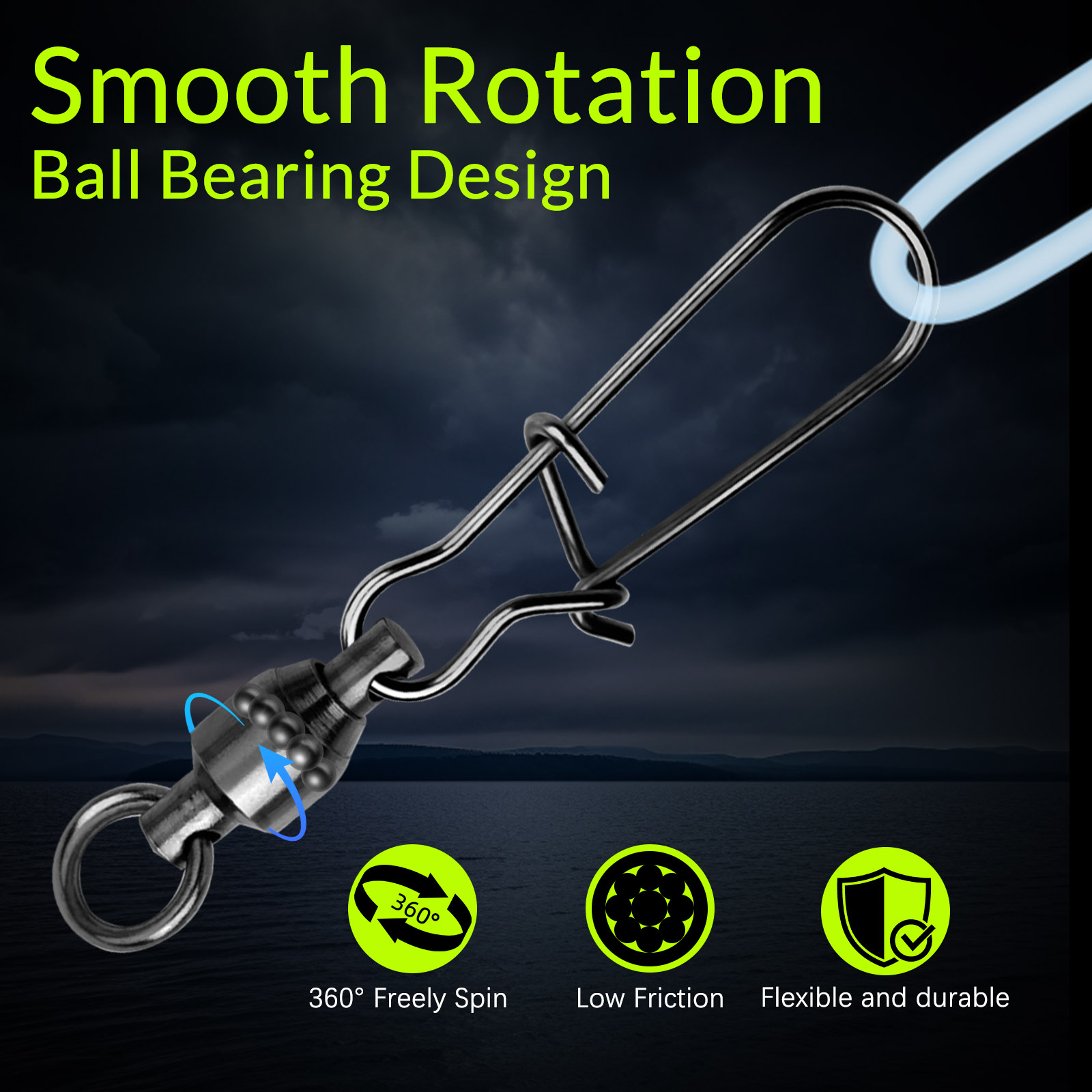 9KM 10PCS Ball Bearing Swivel  - Monofilament Line recensione e prezzo