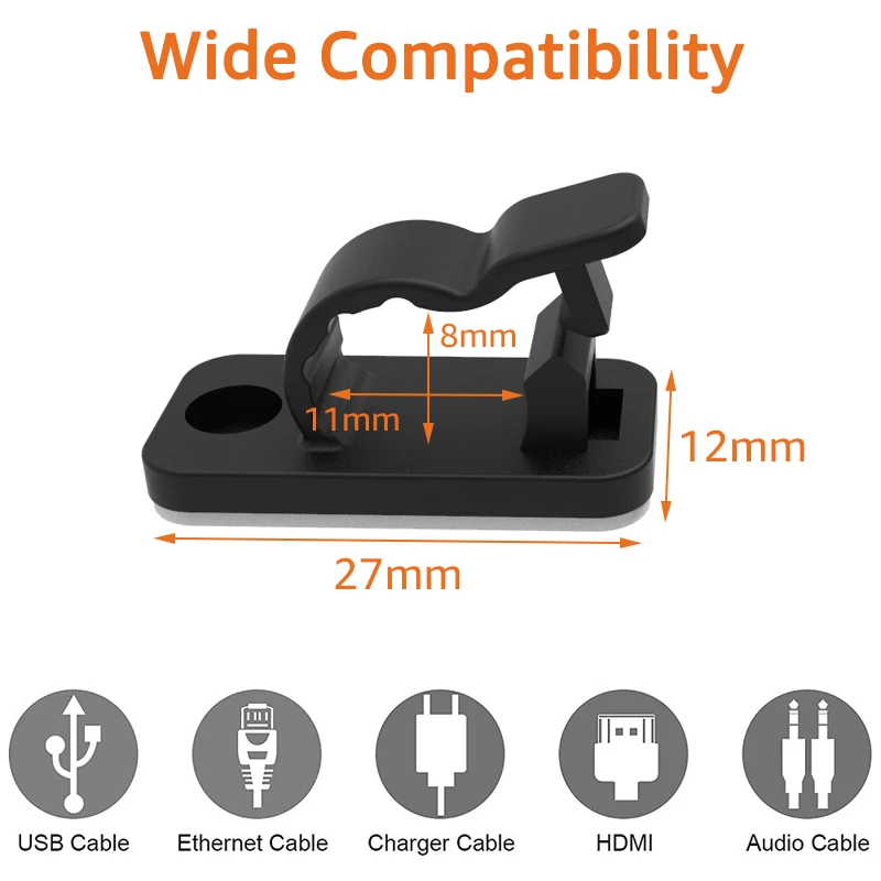 10/50PCS Cable Organizer Clips - Tippet Line recensione e prezzo