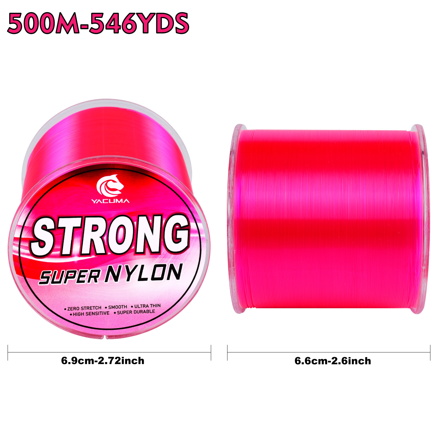 YACUMA 500M-546YDS Strong Pink - Fluorocarbon Line recensione e prezzo